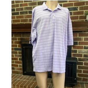 Tommy Hilfiger Polo Shirt Mens‎ Size XL Purple Short Sleeve Striped Sports Used